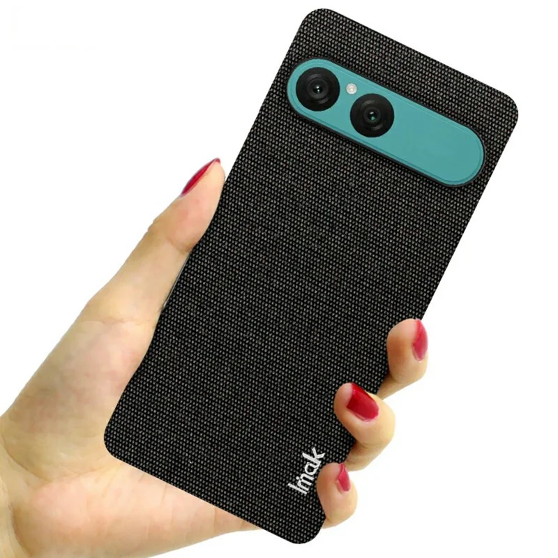 IMAK Ruiyi Series for Sony Xperia 10 VII Case Fabric Texture Leather + PC Phone Back Cover - Black