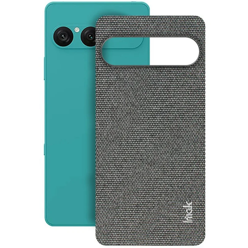 IMAK Ruiyi Series pour Sony Xperia 10 VII Étui Texture Tissu Cuir + Coque Arrière PC - Gris Foncé