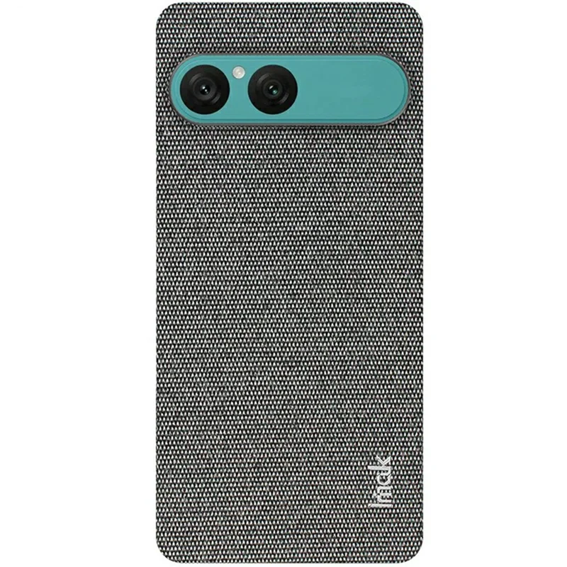 IMAK Ruiyi Series pour Sony Xperia 10 VII Étui Texture Tissu Cuir + Coque Arrière PC - Gris Foncé