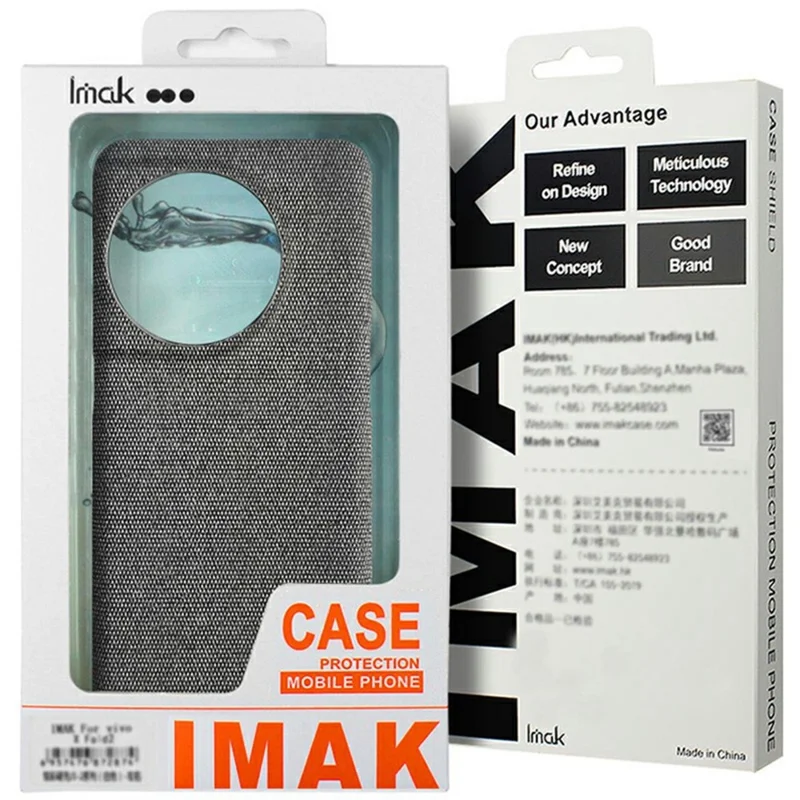 IMAK Ruiyi Series pour Sony Xperia 10 VII Étui Texture Tissu Cuir + Coque Arrière PC - Gris Foncé