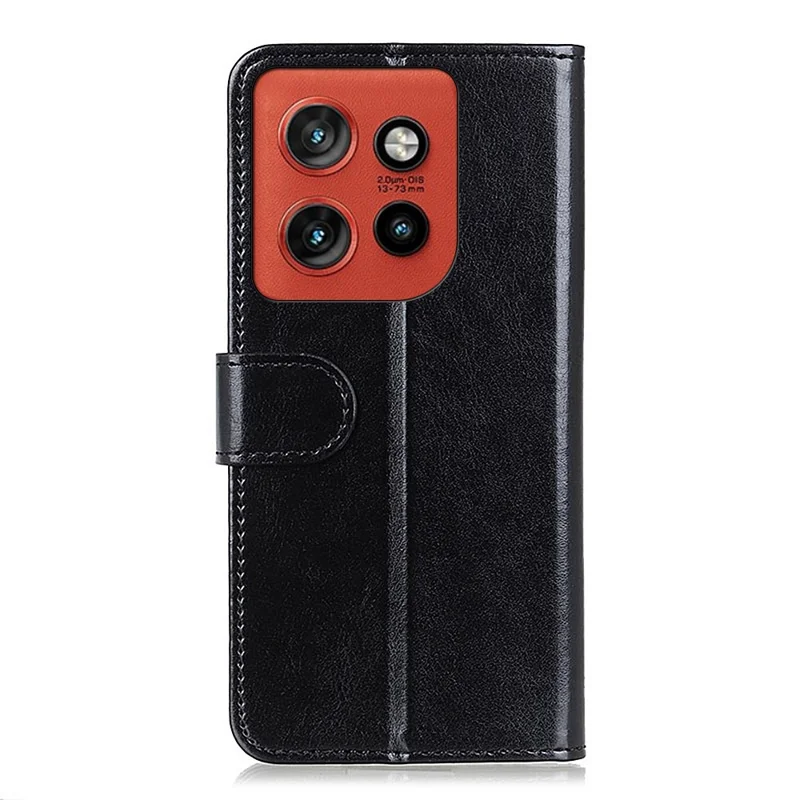 For Motorola Edge 60 Neo 5G / Edge 50 Neo 5G / Moto S50 5G / ThinkPhone 25 5G Case Crazy Horse Texture PU Leather Phone Stand Cover - Black