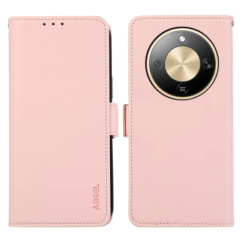 ABEEL For Honor X9d 5G  /  Magic8 Lite 5G Case Leather Phone Cover with RFID Blocking Wallet - Pink