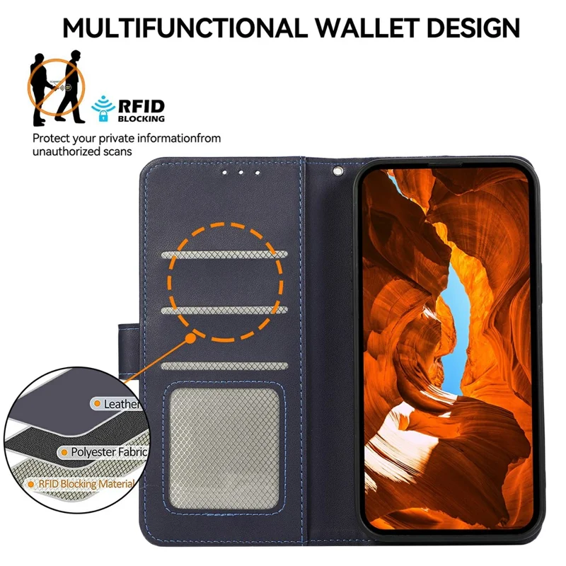 Чехол для Honor X9d 5G / Magic8 Lite 5G с блокировкой RFID, кожаный чехол-книжка для телефона - Синий
