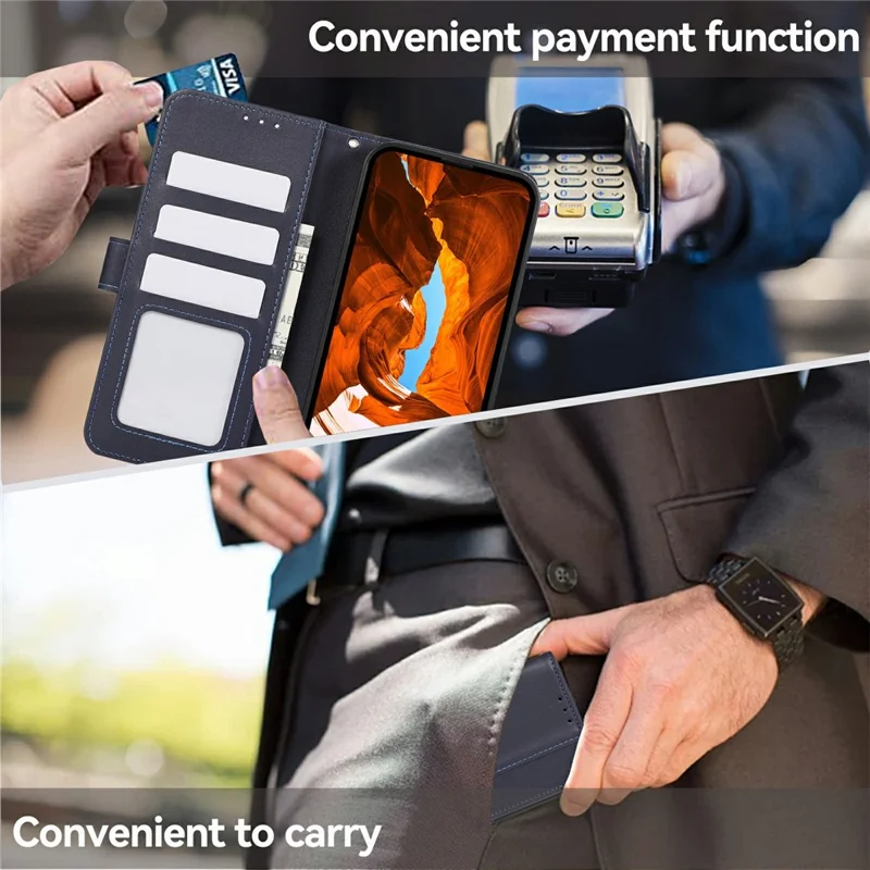 Чехол для Honor X9d 5G / Magic8 Lite 5G с блокировкой RFID, кожаный чехол-книжка для телефона - Синий