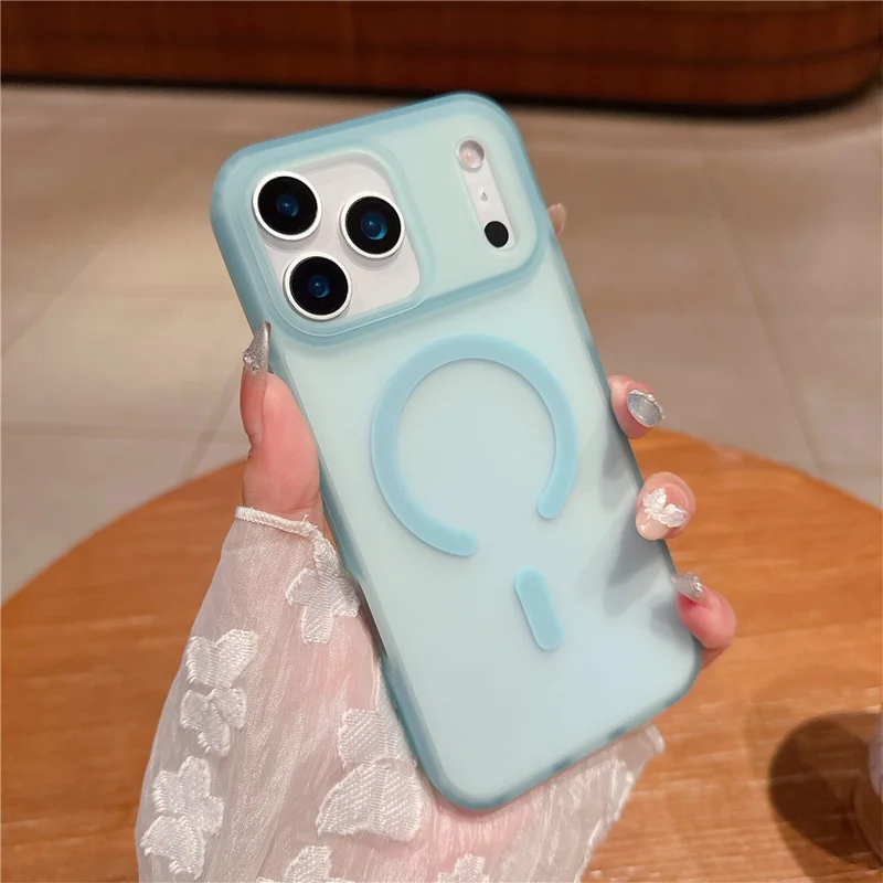 Capa de Telefone Compatível com iPhone 17 Pro Max Phone Case com MagSafe TPU PC Skin-Feel - Verde