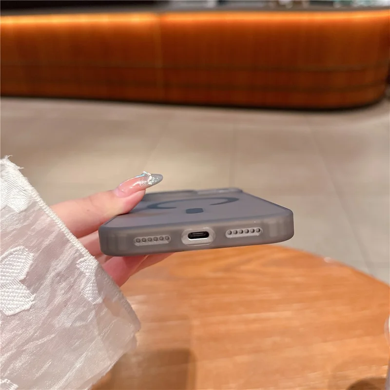 Capa de Telefone Compatível com iPhone 17 Pro Max Phone Case com MagSafe TPU PC Skin-Feel - Verde