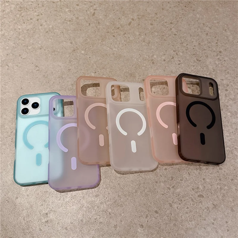 For iPhone 17 Pro Phone Case Compatible with MagSafe TPU PC Skin-Feel Phone Back Cover - Green