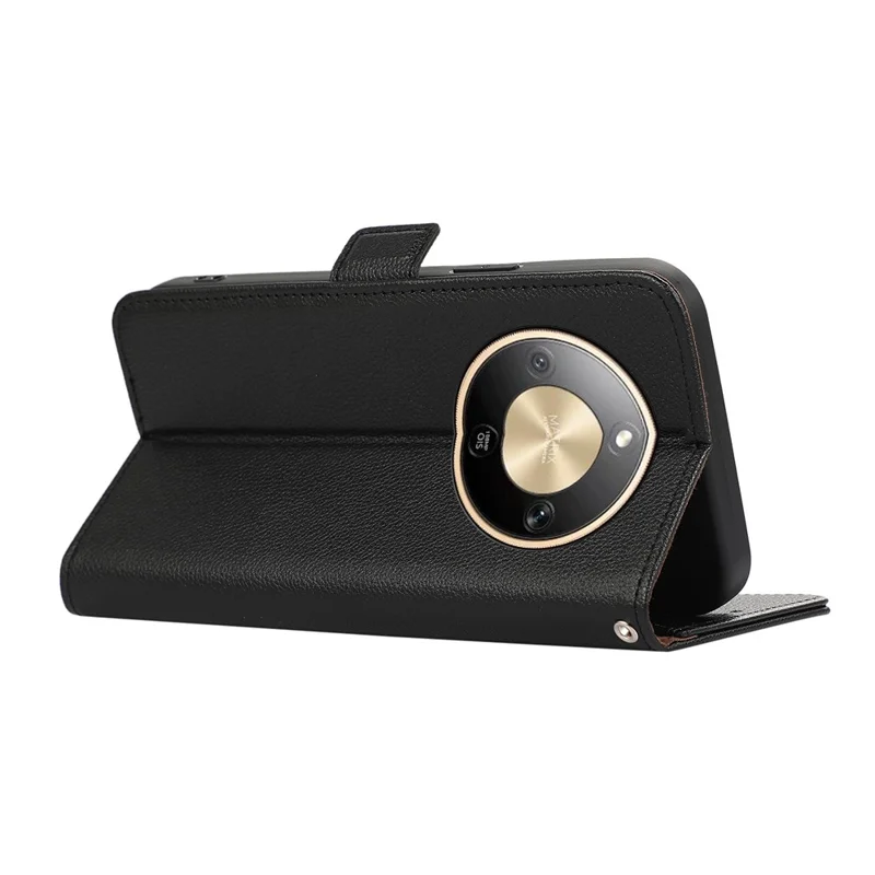 ABEEL For Honor X9d 5G / Magic8 Lite 5G Чехол Litchi Texture Leather RFID Blocking Phone Cover - Черный