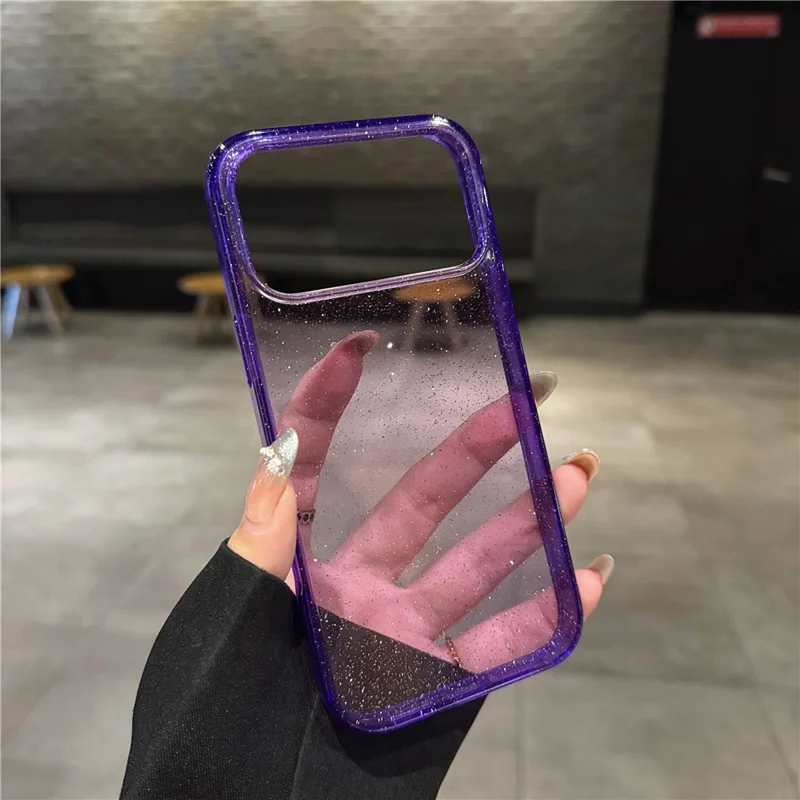iPhone 17 Pro Max Hülle 2.0 MM TPU PC Glitzer Schutzhülle - Transparent Pink
