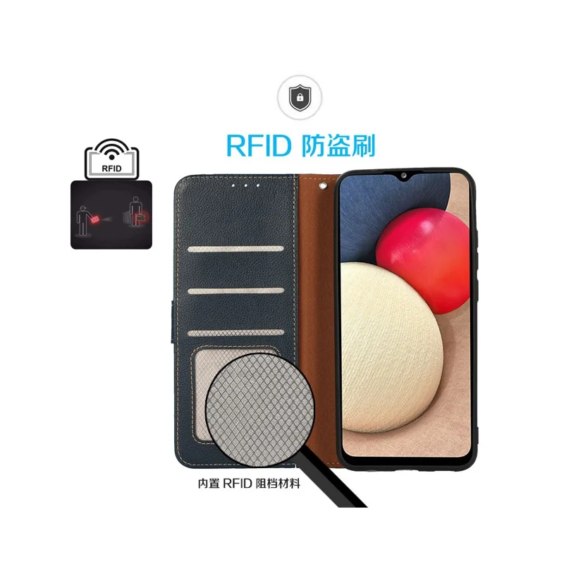 KHAZNEH Para Honor X9d 5G / Magic8 Lite 5G Capa Carteira Bloqueio RFID Couro PU com Alça - Azul