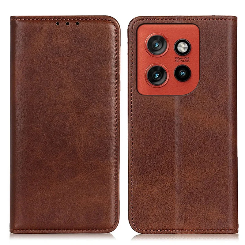 Чехол-книжка для Motorola Edge 60 Neo 5G / 50 Neo 5G из Split Leather с отделением для карт - Кофейный