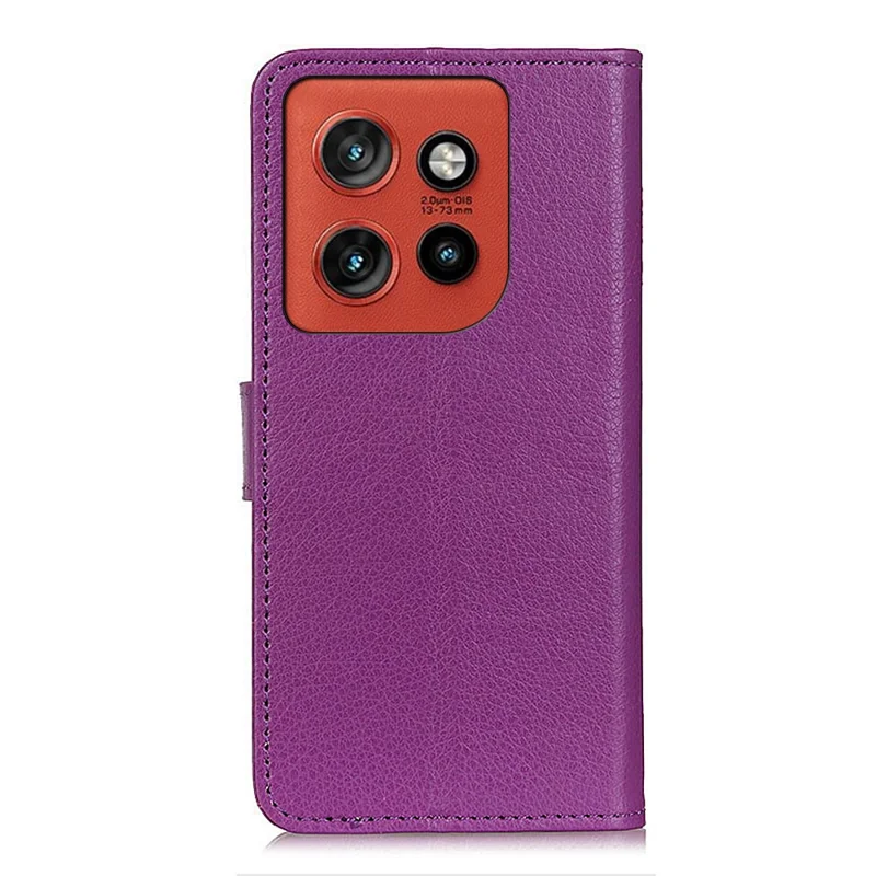 Чехол-кошелек для Motorola Edge 60 Neo 5G / 50 Neo 5G из искусственной кожи с текстурой личи - Фиолетовый
