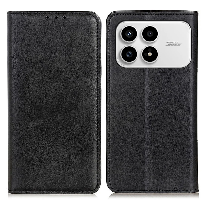 Funda para Xiaomi Redmi K90 5G - Cuero dividido Flip Wallet Phone Cover - Negro