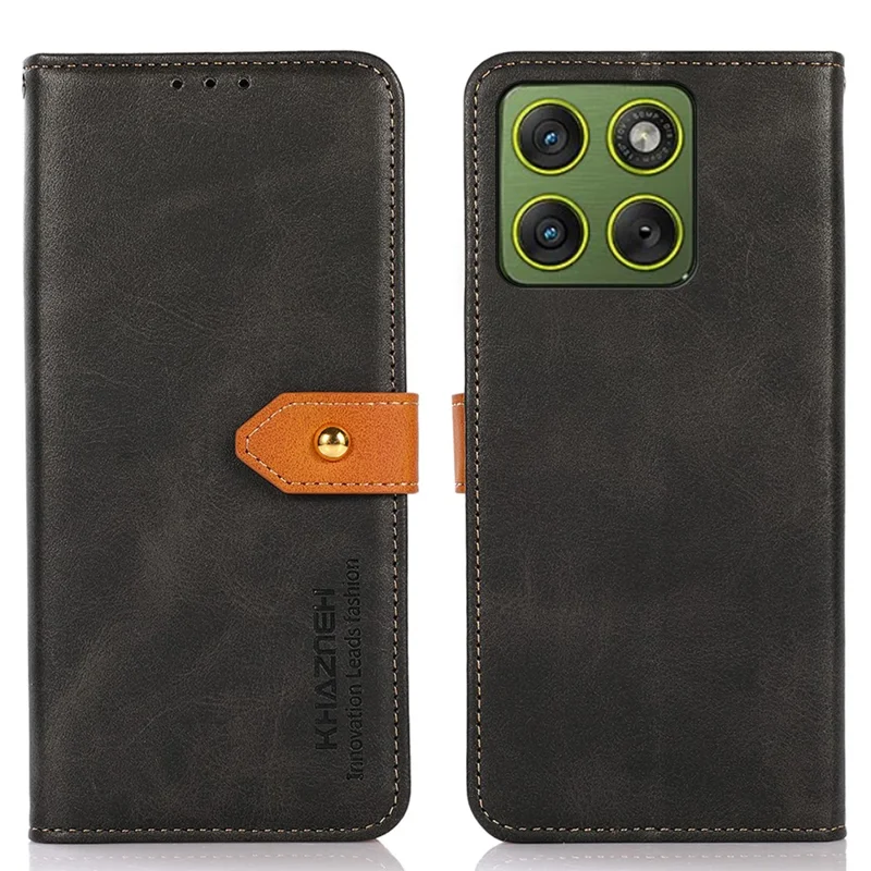 KHAZNEH Für Motorola Edge 70 5G Brieftasche Handyhülle mit Ständer Leder Flip Cover - Schwarz