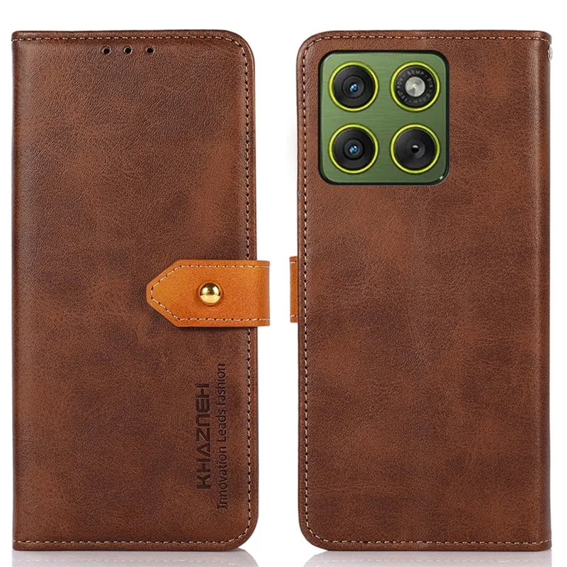 KHAZNEH For Motorola Edge 70 5G Wallet Phone Case Stand Leather Flip Cover - Brown