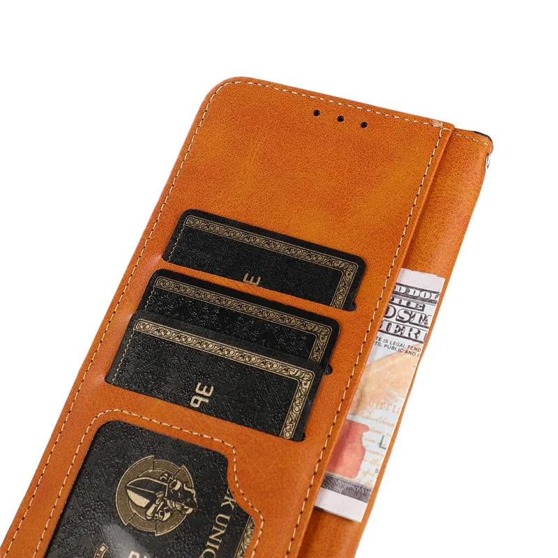 KHAZNEH For Motorola Edge 70 5G Wallet Phone Case Stand Leather Flip Cover - Brown
