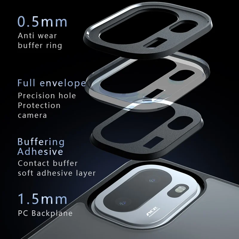 For OnePlus 15R 5G / Ace 6T 5G / Ace 6 5G Case Skin-Touch TPU + PC Matte Phone Back Cover, Transparent Black