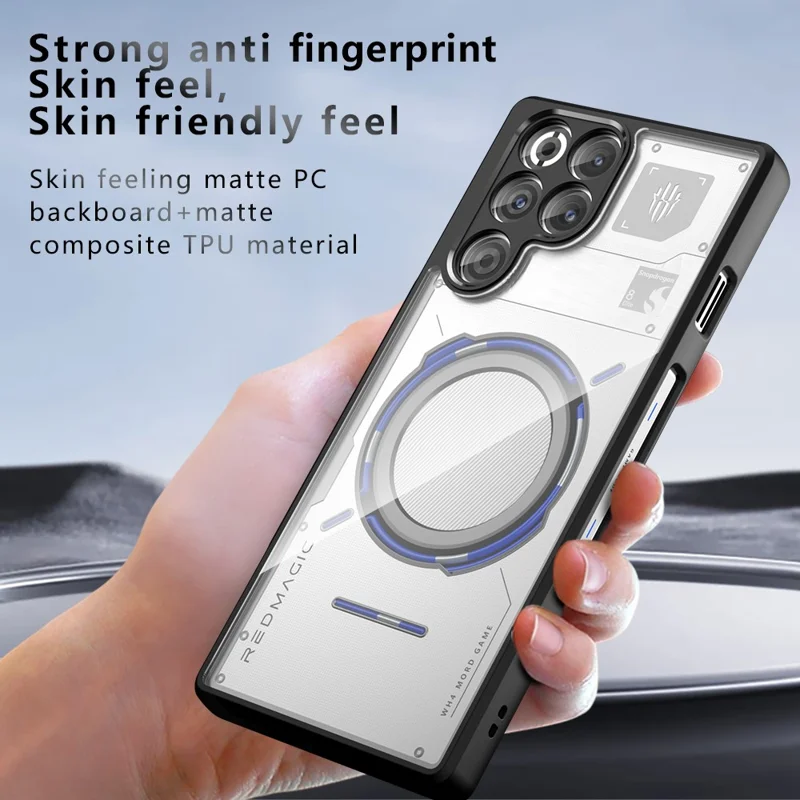 For ZTE ZTE nubia RedMagic 11 Pro 5G Case Skin-Touch TPU + PC Matte Phone Back Cover, Transparent Black