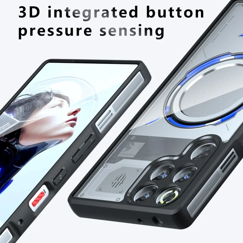 For ZTE ZTE nubia RedMagic 11 Pro 5G Case Skin-Touch TPU + PC Matte Phone Back Cover, Transparent Black