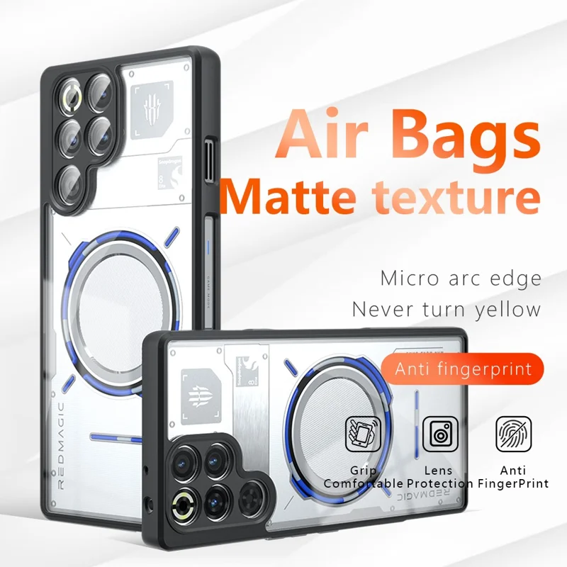 For ZTE ZTE nubia RedMagic 11 Pro 5G Case Skin-Touch TPU + PC Matte Phone Back Cover, Transparent Black