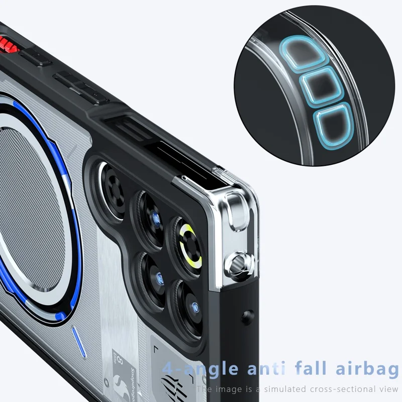 For ZTE ZTE nubia RedMagic 11 Pro 5G Case Skin-Touch TPU + PC Matte Phone Back Cover, Transparent Black