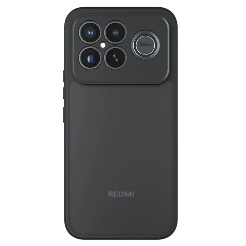 Voor Xiaomi Redmi K90 Pro Max 5G / Poco F8 Ultra hoesje Skin-Touch TPU + PC matte telefoonhoes, transparant zwart
