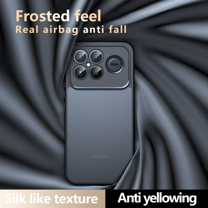 Voor Xiaomi Redmi K90 Pro Max 5G / Poco F8 Ultra hoesje Skin-Touch TPU + PC matte telefoonhoes, transparant zwart