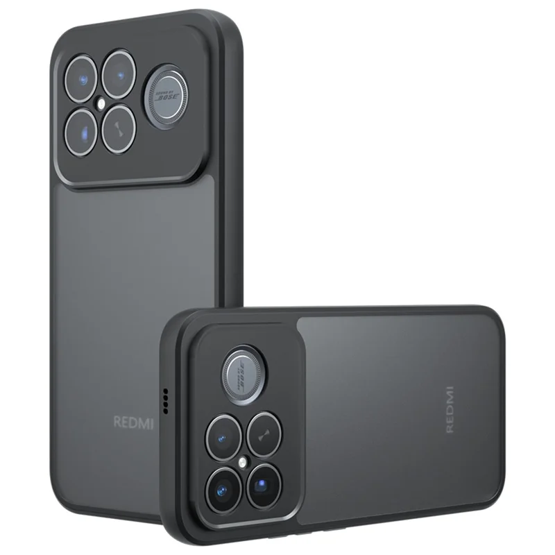 Voor Xiaomi Redmi K90 Pro Max 5G / Poco F8 Ultra hoesje Skin-Touch TPU + PC matte telefoonhoes, transparant zwart