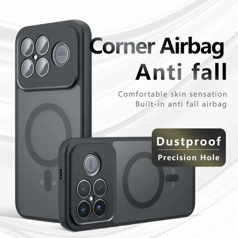 Voor Xiaomi Redmi K90 Pro Max 5G / Poco F8 Ultra hoesje Skin-Touch TPU + PC matte telefoonhoes, transparant zwart