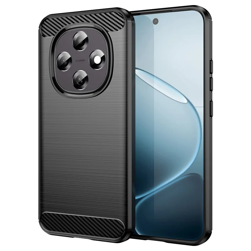 Étui de protection pour Oppo F31 Pro 5G - Texture fibre de carbone brossée - Noir