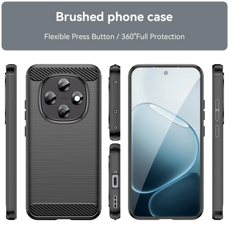 Étui de protection pour Oppo F31 Pro 5G - Texture fibre de carbone brossée - Noir