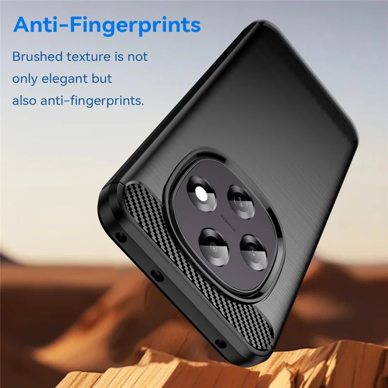 Étui de protection pour Oppo F31 Pro 5G - Texture fibre de carbone brossée - Noir