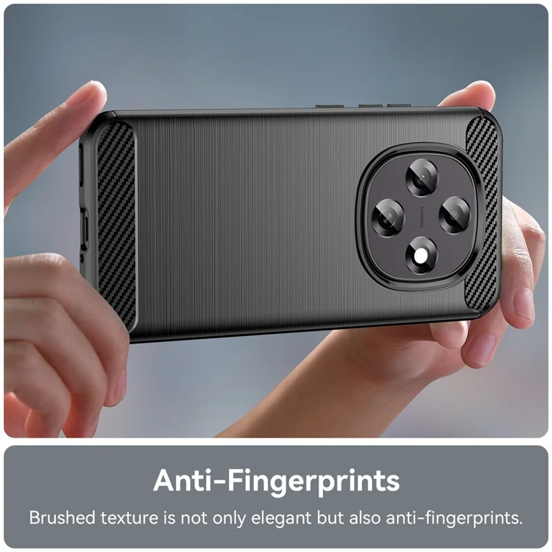 Étui de protection pour Oppo F31 Pro 5G - Texture fibre de carbone brossée - Noir