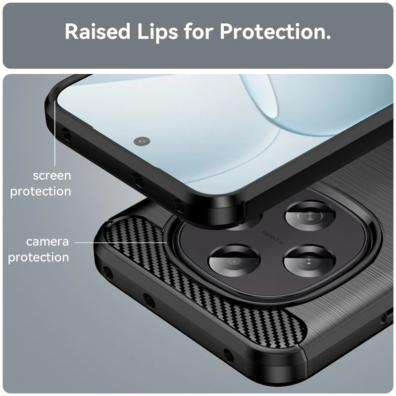 Étui de protection pour Oppo F31 Pro 5G - Texture fibre de carbone brossée - Noir