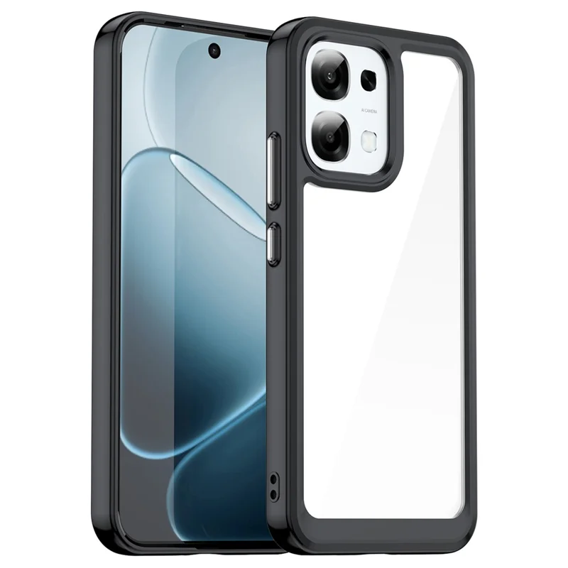 Hoesje voor Oppo F31 5G / A6 Pro 5G / A6 Pro 4G TPU + Acryl Beschermend Transparant Hoesje - Zwart