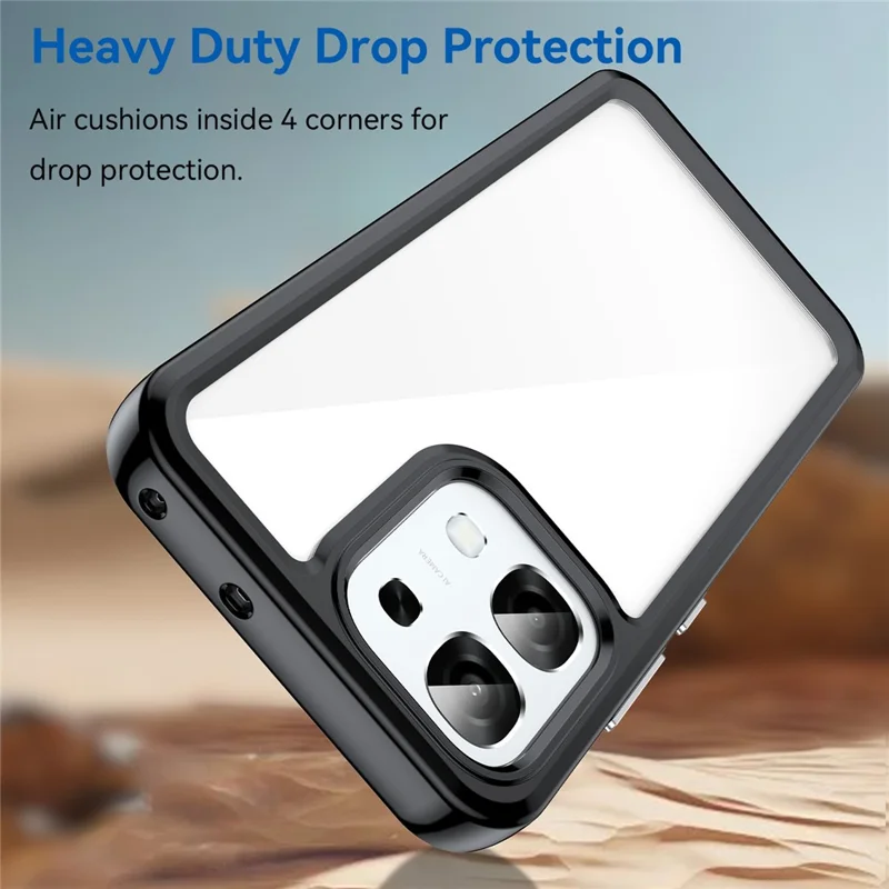 Hoesje voor Oppo F31 5G / A6 Pro 5G / A6 Pro 4G TPU + Acryl Beschermend Transparant Hoesje - Zwart