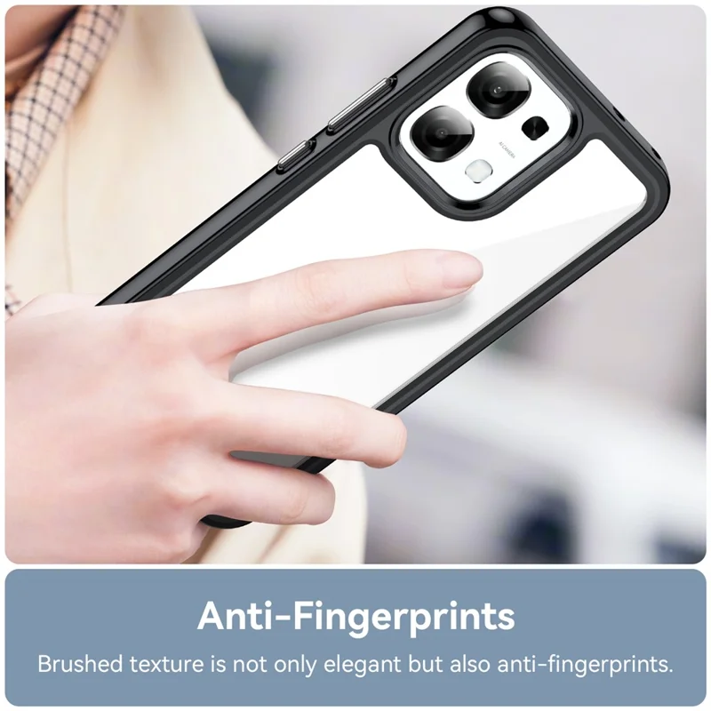 Hoesje voor Oppo F31 5G / A6 Pro 5G / A6 Pro 4G TPU + Acryl Beschermend Transparant Hoesje - Zwart