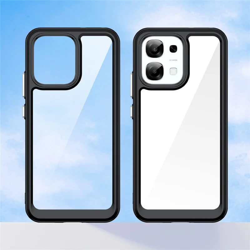 Hoesje voor Oppo F31 5G / A6 Pro 5G / A6 Pro 4G TPU + Acryl Beschermend Transparant Hoesje - Zwart