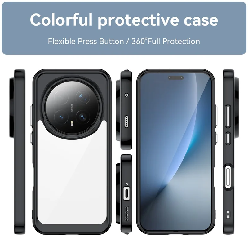 For Honor Magic8 Pro 5G Case TPU + Acryl Beskyttende Clear Telefondæksel - Sort