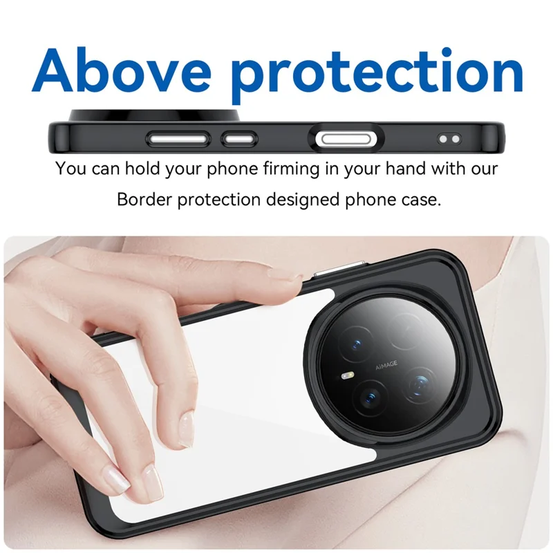 For Honor Magic8 Pro 5G Case TPU + Acryl Beskyttende Clear Telefondæksel - Sort