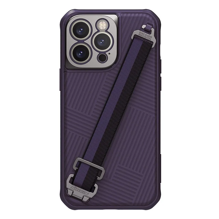 NILLKIN Strap Magnetic Case for iPhone 14 Pro Max, TPU+PC Anti-drop Case Protective Back Cover Compatible with MagSafe Charging - Purple