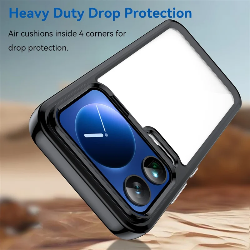 For Xiaomi 17 Pro Max Case TPU + Acrylic Protective Clear Phone Cover - Black