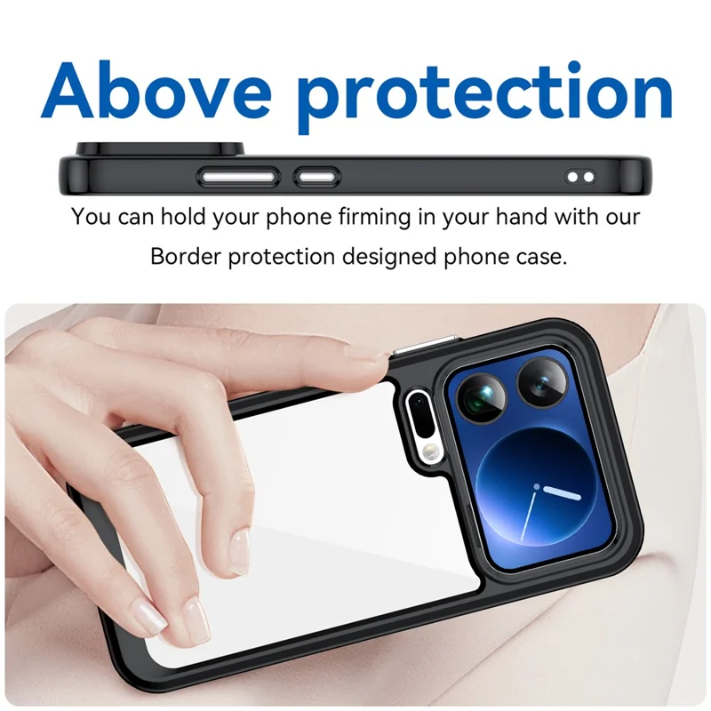 For Xiaomi 17 Pro Max Case TPU + Acrylic Protective Clear Phone Cover - Black