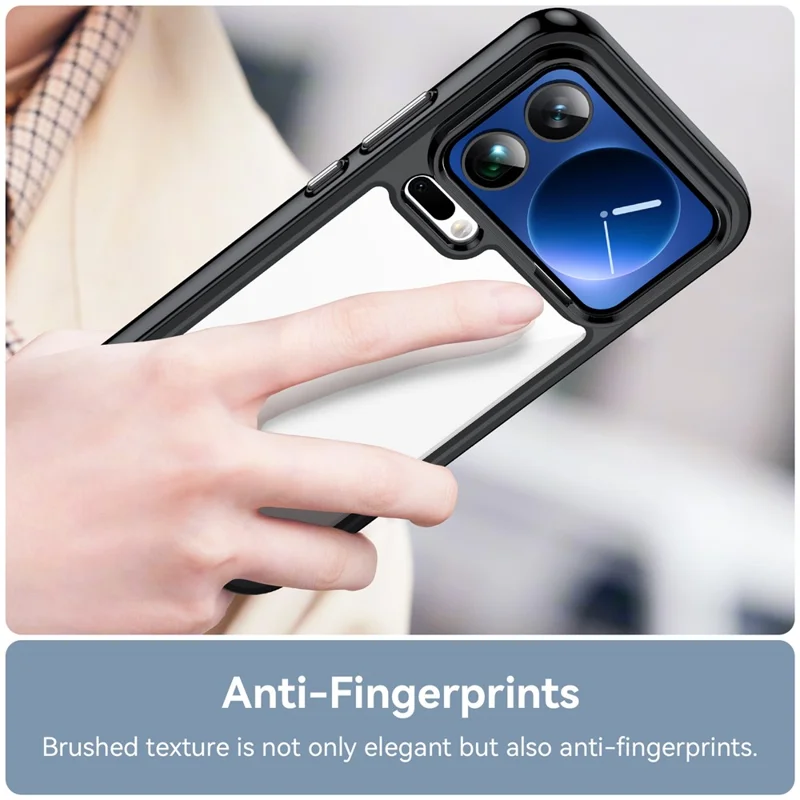 For Xiaomi 17 Pro Max Case TPU + Acrylic Protective Clear Phone Cover - Black