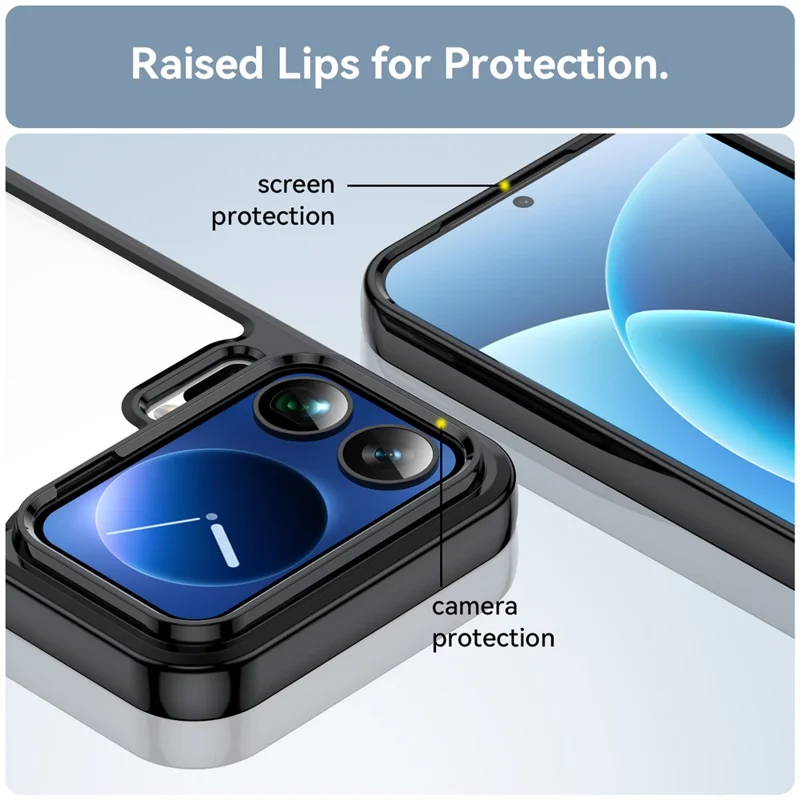 For Xiaomi 17 Pro Max Case TPU + Acrylic Protective Clear Phone Cover - Black