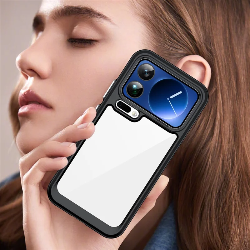 For Xiaomi 17 Pro Max Case TPU + Acrylic Protective Clear Phone Cover - Black