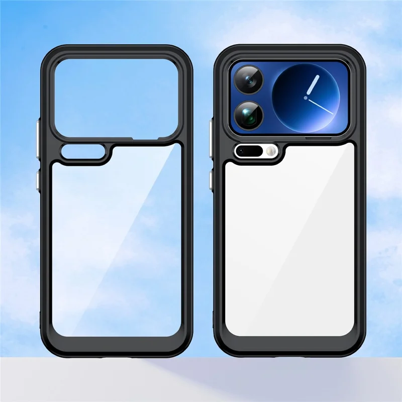For Xiaomi 17 Pro Max Case TPU + Acrylic Protective Clear Phone Cover - Black