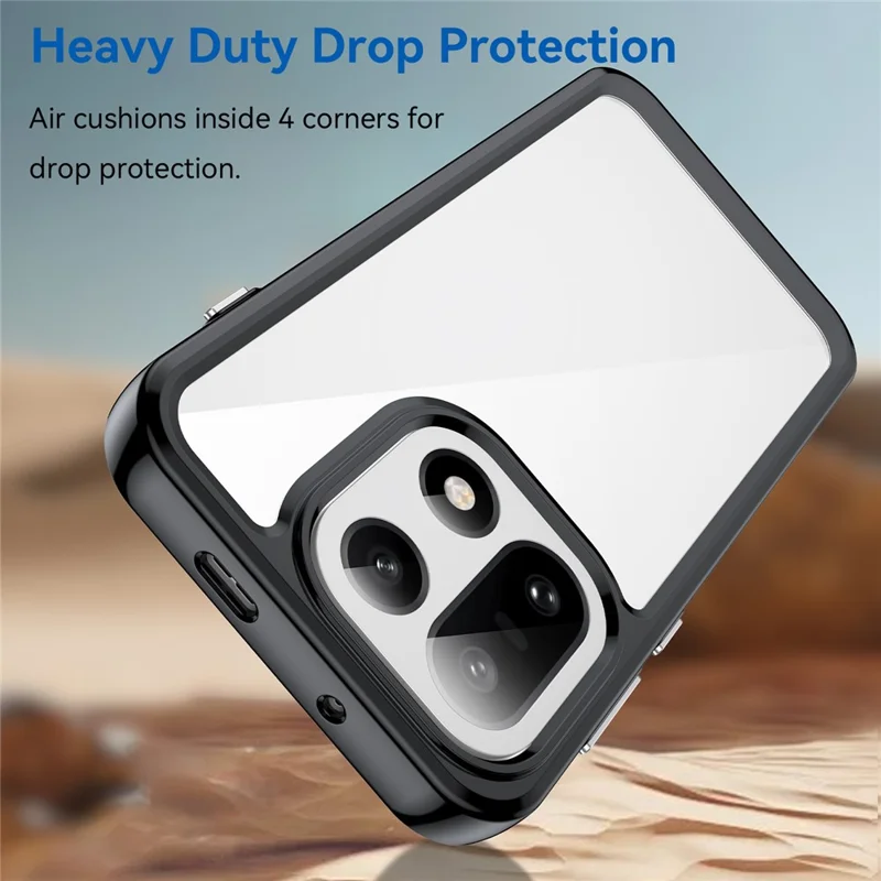 Voor OnePlus 15 5G hoesje TPU + Acryl Beschermend Transparant Telefoonhoesje - Zwart