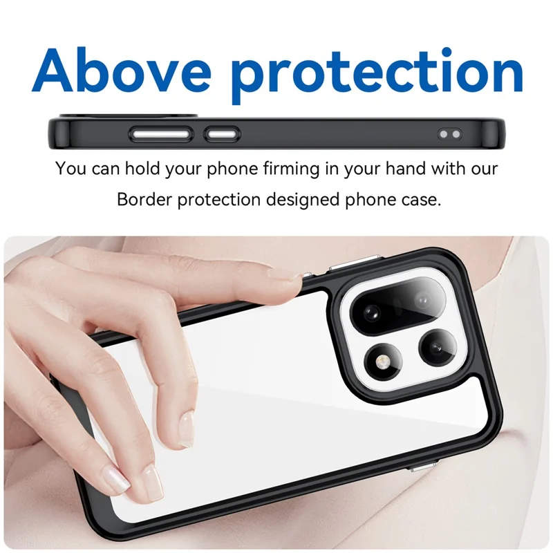 Voor OnePlus 15 5G hoesje TPU + Acryl Beschermend Transparant Telefoonhoesje - Zwart