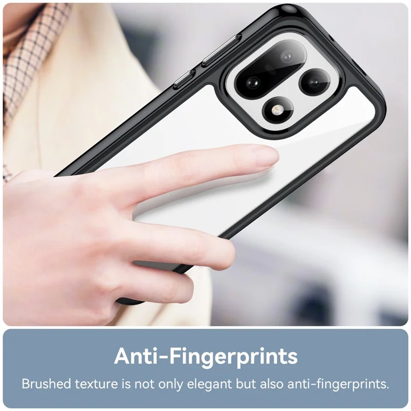 Voor OnePlus 15 5G hoesje TPU + Acryl Beschermend Transparant Telefoonhoesje - Zwart